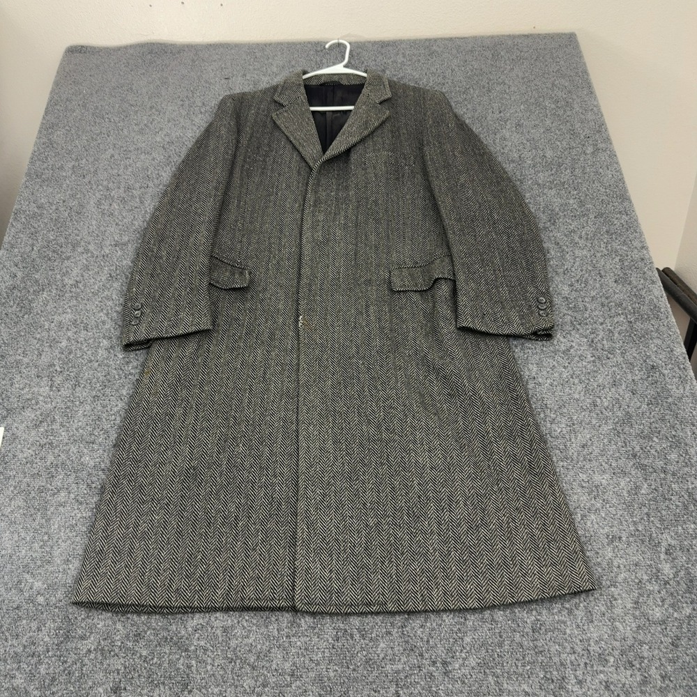 Vintage Lord & Taylor Blazer Mens 22x21.5 Grey Wool Herringbone Kensington